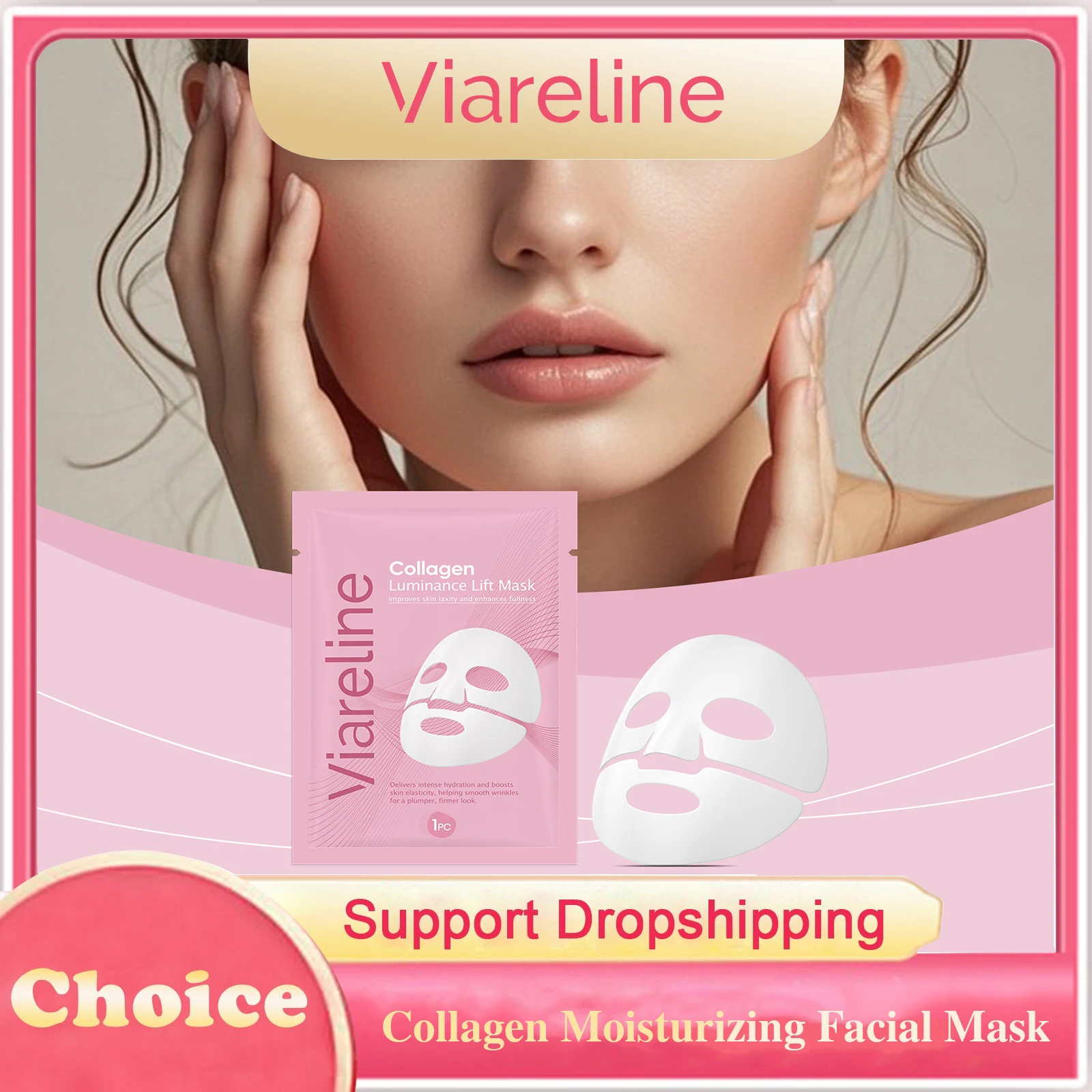 Collagen Moisturizing Facial Mask Firming Glow Soothing Dry Skin Repair Softening Brightening Stabilizing Hydrating Facial Mask