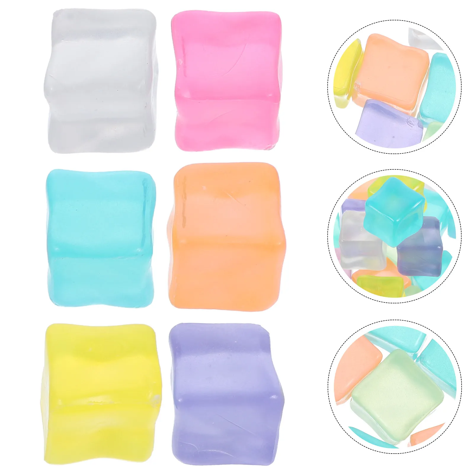 25Pcs Refreezable Reusable Ice Cubes Acrylic Material Non Melting No Flavor Transfer Glow in Dark for Whiskey Wine Coffee