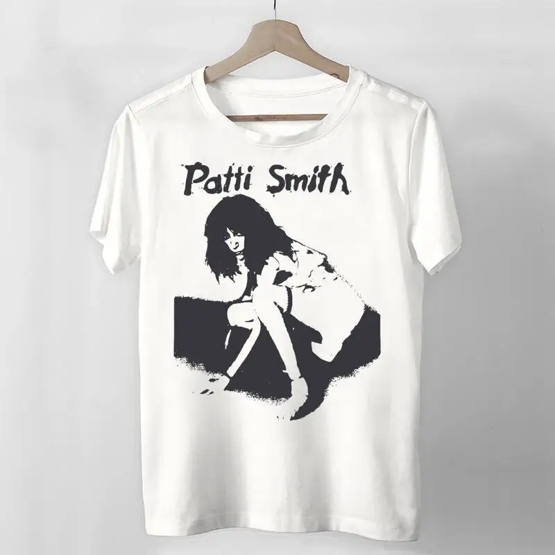 Vtg Patti Smith For Fans T Shirt Men Cotton White Full Size Kn177