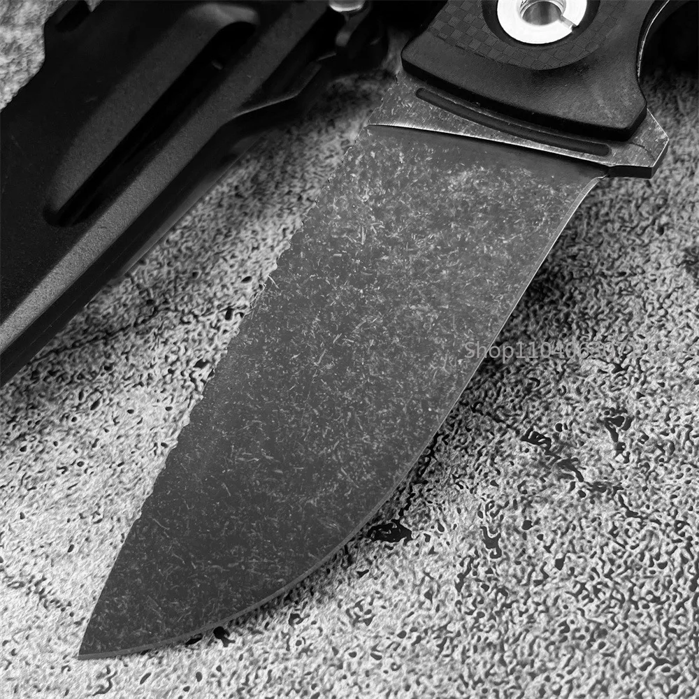 EDC Outdoor Hiking Fixed Blade Knife Stonewashed Fixed Blade ABS Handle with Sheath An Essential Tool for Outdoor Activities view 3