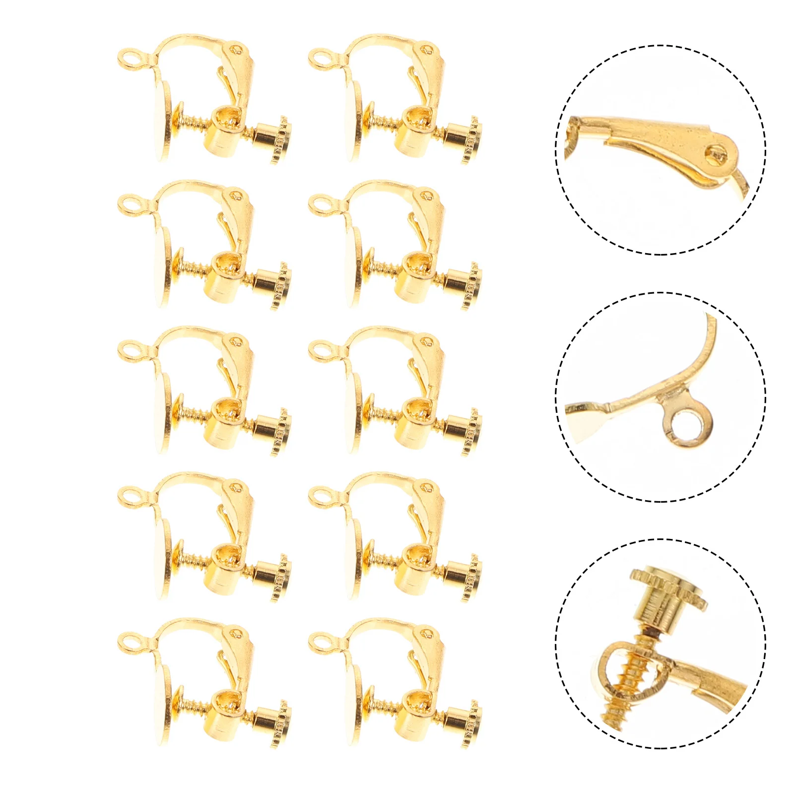 

10Pcs Clip-on Earring Converters Copper DIY Lightweight Ear Jewelry Making Accessories Non Pierced Earring Components