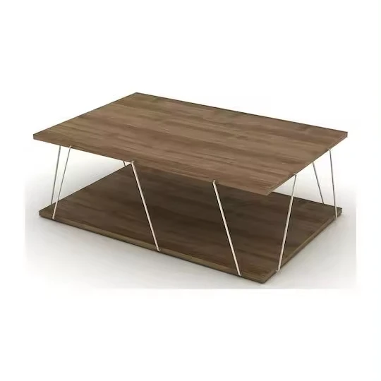 

Minimal Design 2 Tier Coffee Tea Table Wooden End Table for Home Furniture