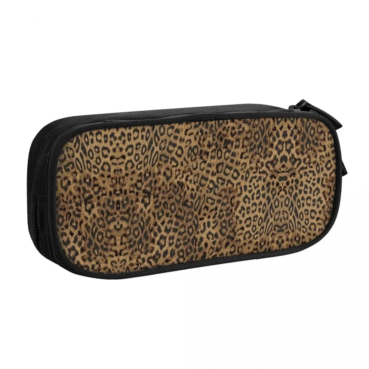 مخصص ليوبارد طباعة مقلمة لطيفة بنين بنات سعة كبيرة الحيوانات البرية الجلد حقيبة أقلام رصاص مدرسة الطالب #2