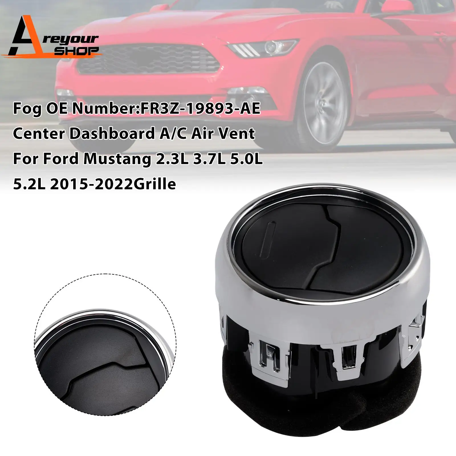 

Центральная приборная панель, вентиляционное отверстие кондиционера, жалюзи FR3Z-19893-AE для Ford Mustang 2015 2016 2017 2018 2019 2020 2021 2022