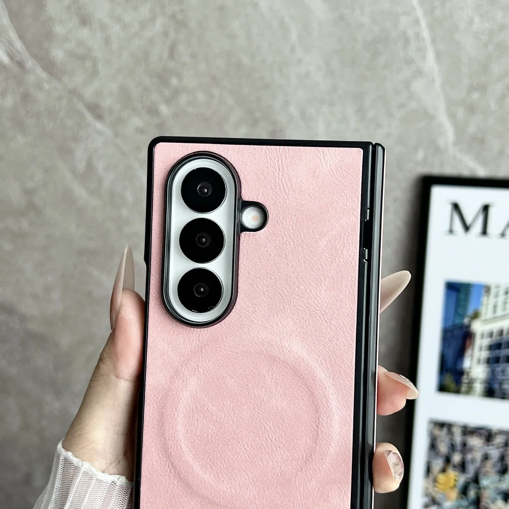 Für Samsung Z Fold 8 Ultra Fold8 Galaxy Z Fold 7 6 5 4 Schutzhülle im Retro-Schafleder-Look mit automatischem Federscharnier und magnetischer Funktion
