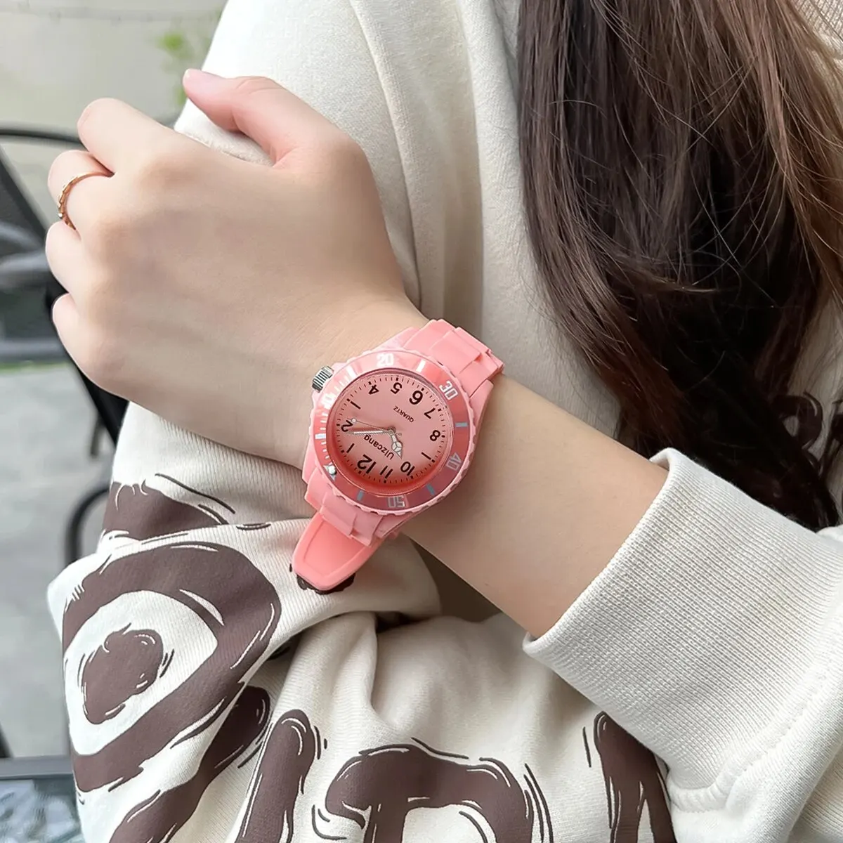 Kids Exam Watch Girls Boys Elementary School Waterproof Imitation Drop Macaron Little Fresh Sport Jelly Candy Color