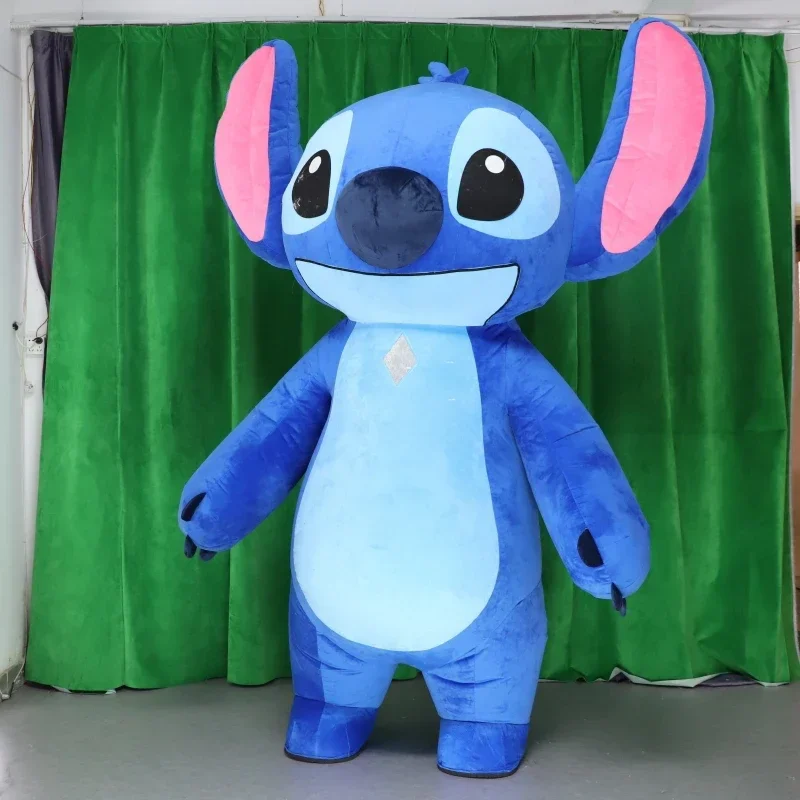 MINISO Disney High Quality Blue Lilo & Stitch Inflatable Costume Street Mickey Mouse Mascot Costume Cosplay Inflatable Garment