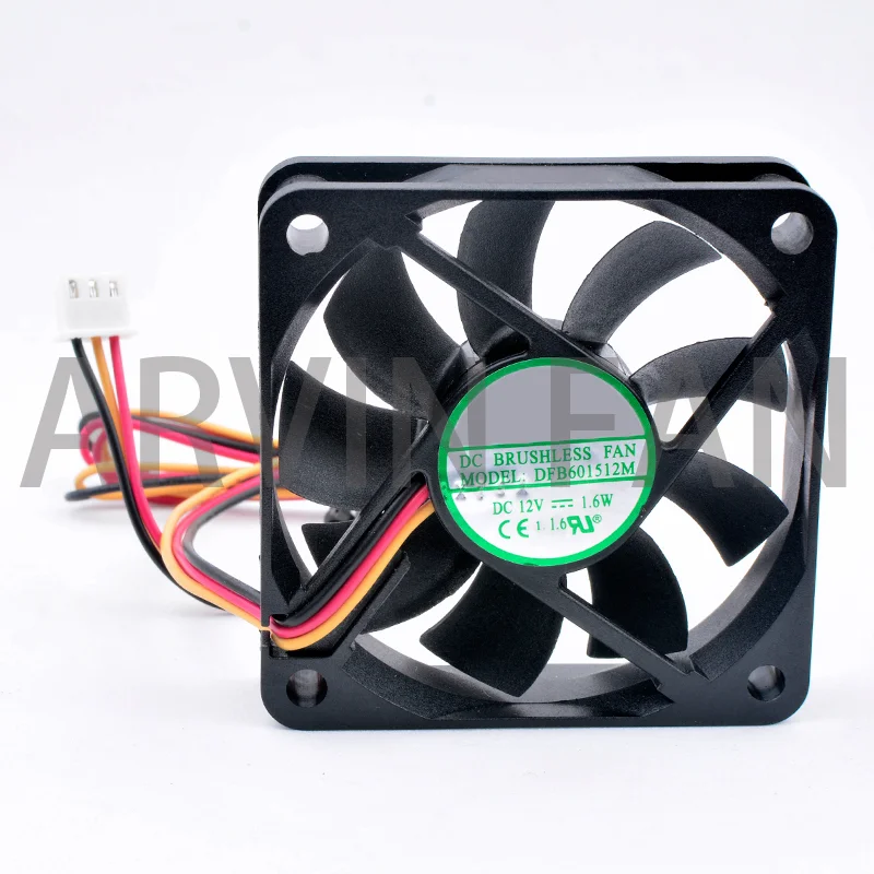 

Brand New Original DFB601512M 6cm 60mm 60x60x15mm DC12V 1.6W 3 Wires, Double Ball Bearings, Cooling Fan For Chassis Power Supply