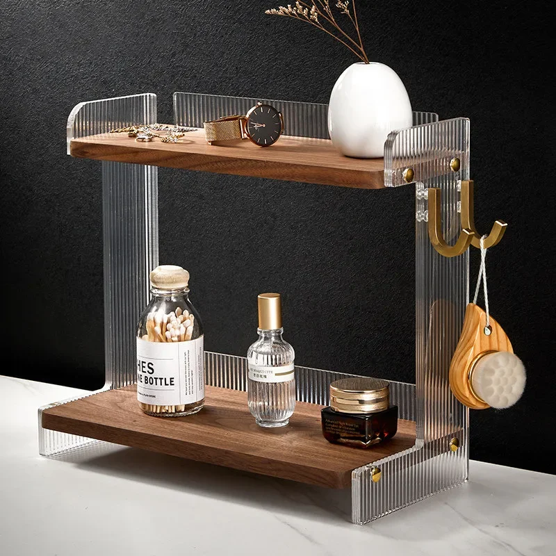 

Bathroom Sink Countertop Storage Rack Bathroom Light Luxury Acrylic Desktop Dressing Organizer Supplies Storage Organizer Shelf