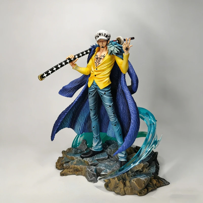 25cm 원피스 아스 스튜디오 트라팔가 로우 피규어 PVC 액션 피규어 이중 머리 두 손 애니메이션 모델 소년 장난감 장식품 선물