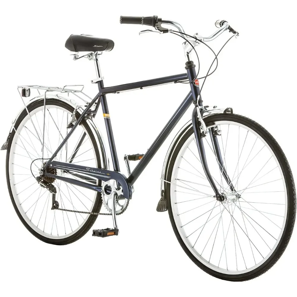 Wayfarer Adult Hybrid Bike, Mens and Womens, Step-Over or Step-Through Frame Options, 7-Speed Drivetrain, Rear Rack, 700C