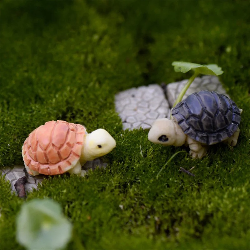 Cute Miniatures Turtles Micro Fairy Figurines Garden Decor Ornaments For Home Decoration Mini Funny Animal Craft