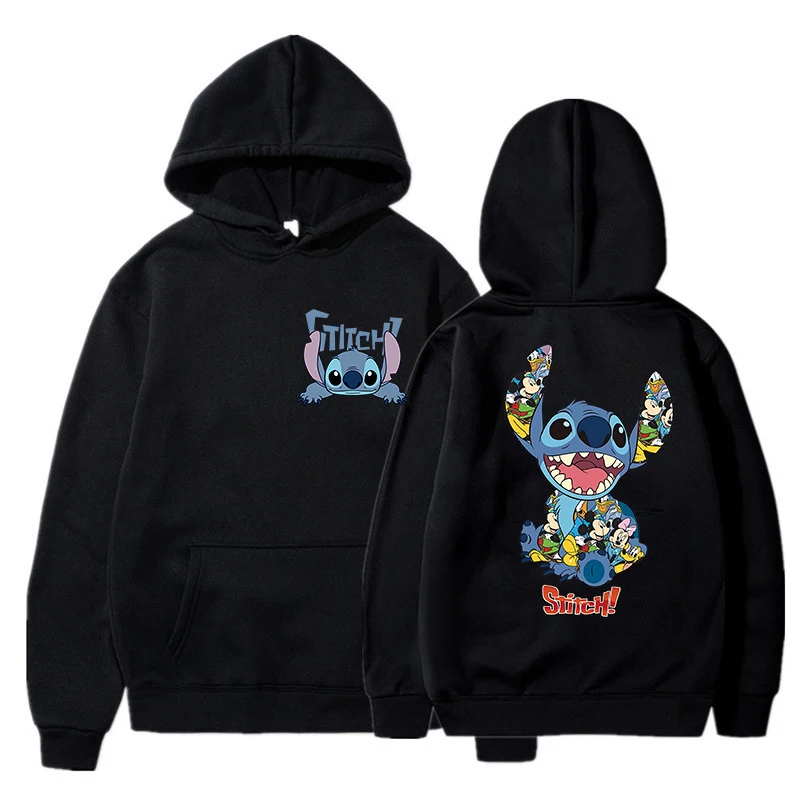 y2k Harajuku Winter Disney Stitch Hoodies Women Harajuku Cute Anime Sweatshirt Manga Streetwear Hoody Female Unisex