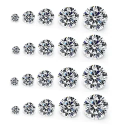 25pcs/50pcs Round Cubic Zirconia Stone 4mm 5mm 6mm 7mm 8mm Mix 5  Size AAAAA Loose CZ Synthetic Gemstone 9mm 10mm 12mm