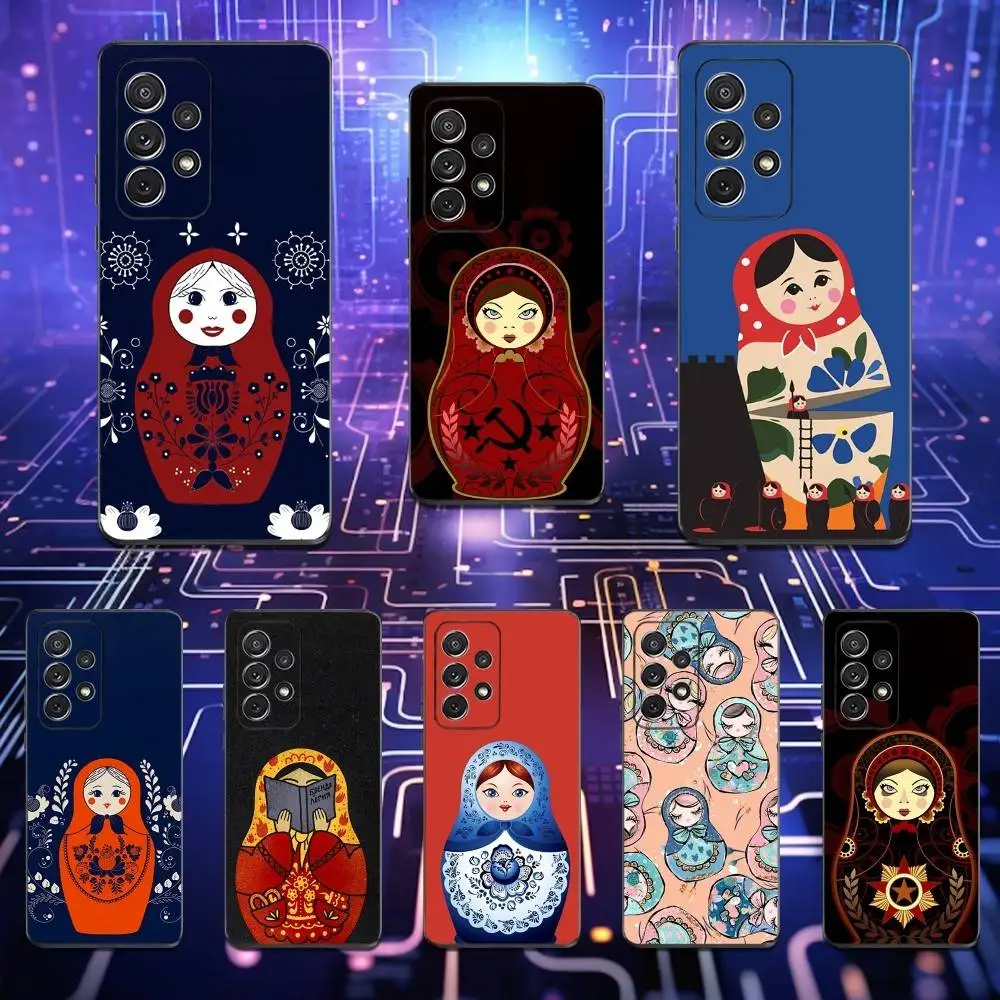 

Dolls Art Matryoshka Phone Case For Samsung S25,S24,S23,S22,S21,S20,S10,Ultra,Plus,Lite,FE,Soft Silicone Black Cover
