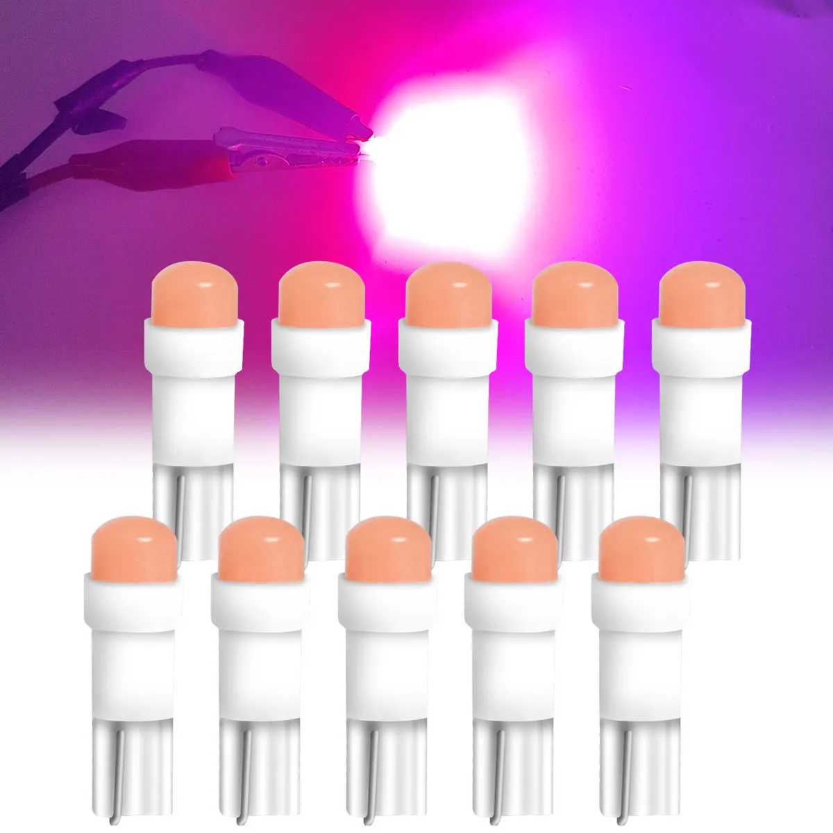 10PCS T5 Led-leuchten W 1,2 W W3W LED Auto Innen Licht Auto Seite Für Auto Blinker Dome Tür lesen Backup Freiheit Lichter
