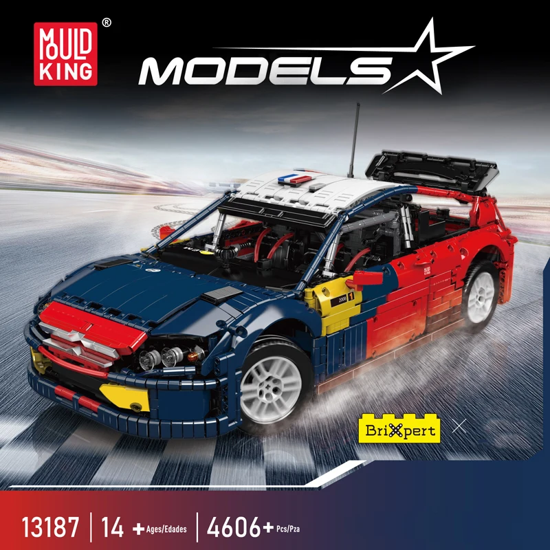 Mould King 13187 Technical Car Building Block The C4 Sport Racing Car Model Toys Assembly Car Brick Set Kids Christmas Gift