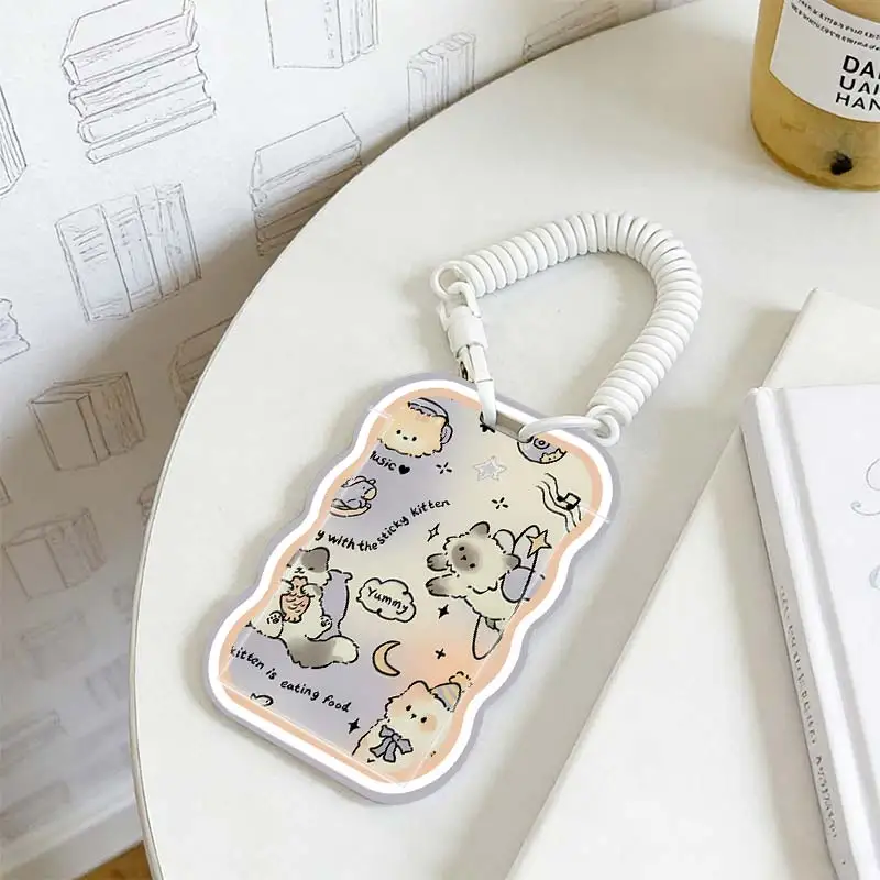 Card Sleeve for Photo Protector Stretchable Spring Cord Kpop Photocard Holder Student Bus/Meal Card Protection Case