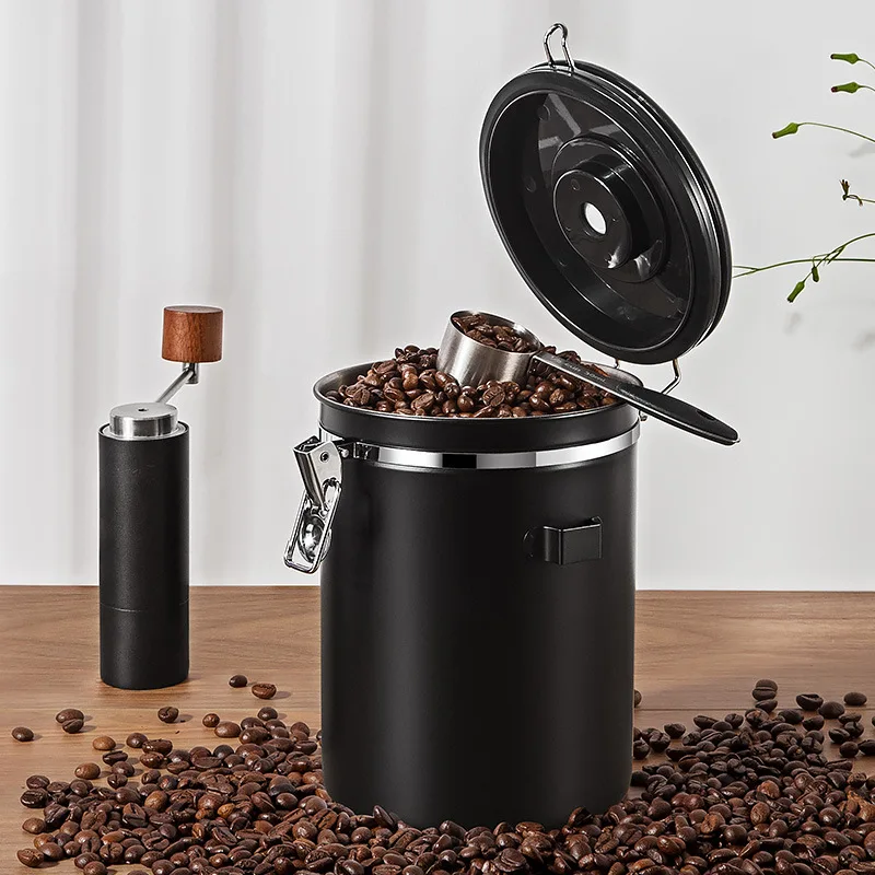 Punana Large Capacity Coffee Storage Container Stainless Steel Coffee Bean Can Sealing Coffee Filling Food Storage Container