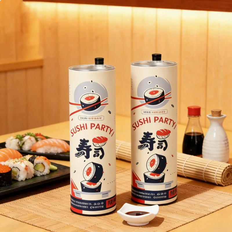 10 Pcs Stylish Sushi Paper Push-Up Tube American Manhattan Tub-Style Packaging Lucky Paper Tube for Sushi