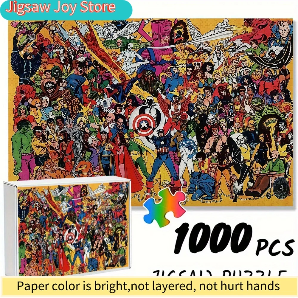 

Пазл с супергероями Marvel - 74,93x50,04 см, прочный пазл из плотной бумаги, яркий дизайн персонажей с изображением Капитана Амеры, Железного человека, Т.
