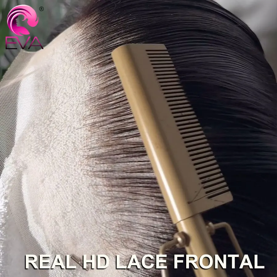 

Накладка для волос Eva Hair 13x6/13x4 Full Frontal Closure, невидимая швейцарская HD-сетка, эффект слияния с кожей, 100% натуральные человеческие волосы, предварительно выщипанная HD-сетка, размеры 5x5/6x6