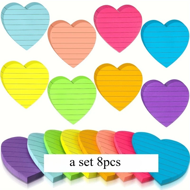 8 Colors of Random Sticky Notes, Study and Office Notes Can Be Torn Off Handwritten Sticky Notes, Multifunctional Sticky Notes
