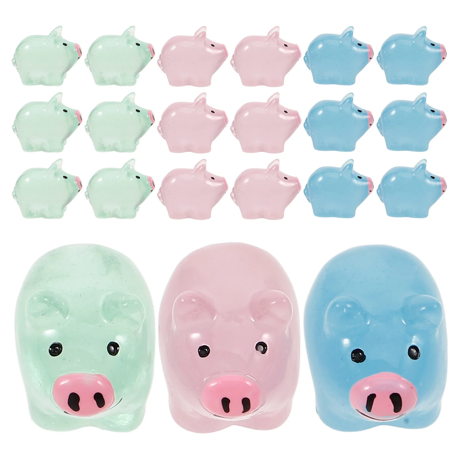 

50 Pcs Luminous Model Piggy Ornament Mini Animal Figurines 210X160X160CM Resin Garden Decor