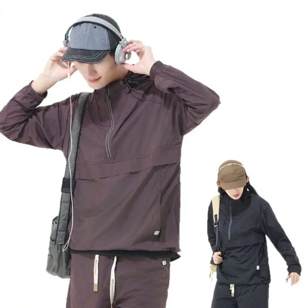 Unisex Lightweight Sunblock Jacket Hooded Cooling Skin Coat UPF50 Plus Breathable For Outdoor Mountaineering Cycling