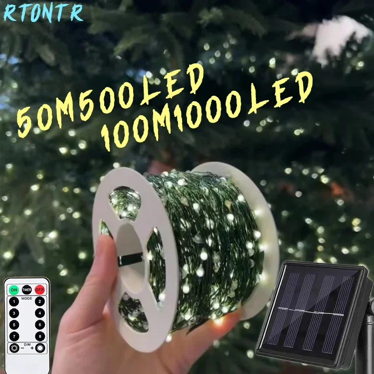 500/1000led luzes de corda de fadas guirlanda de natal luzes de decoração ao ar livre à prova dwaterproof água com controle remoto para árvore rua festa de casamento