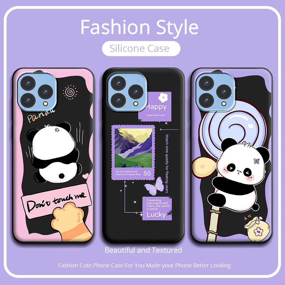 For Cubot P80 Case Cute Panda Flower Soft Silicone Couple Phone Case For Cubot P80 CubotP80 Protect Shockproof Cartoon Cover