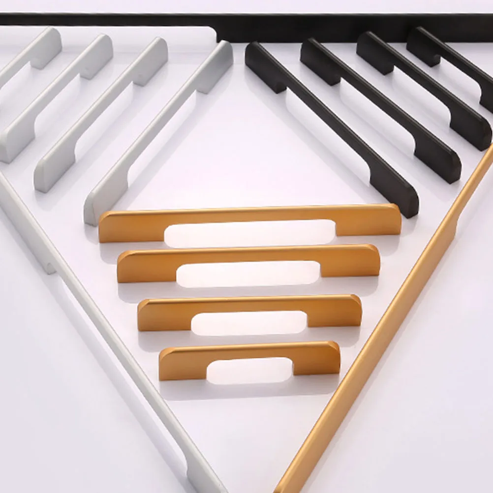 

2 Pcs Aluminum Alloy Handle Drawer Pull Bar Simple niture European Style Wardrobe Door Grip Black