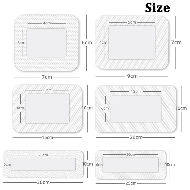 10Pcs Medical Breathable Sterile Dressing Patches Self-Adhesive Non-Woven Emergency Patch Individually Packaged