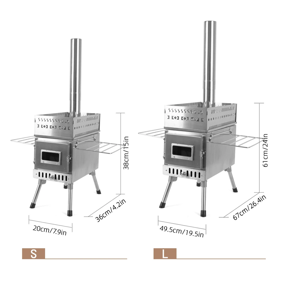 Sauna Stove Wood-Burning Sauna Stove For Picnic Camping Tent Folding Portable with Window Outdoor Camping Supplies