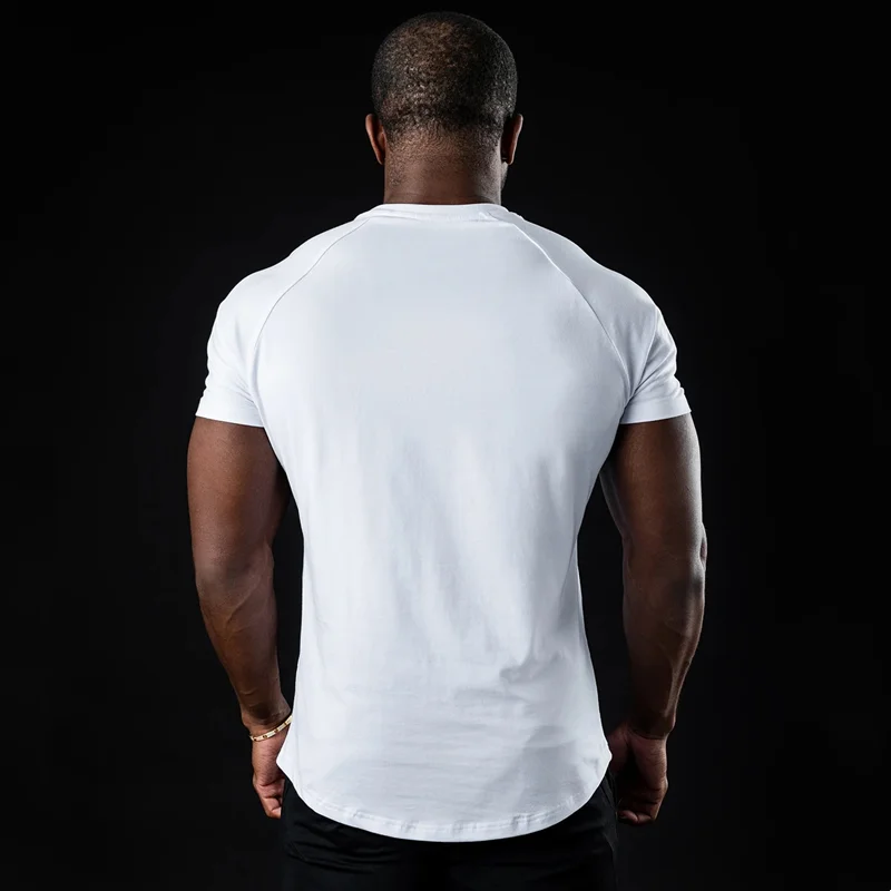 2022 New Mens Gym Cotton t shirt Men Fitness Workout Skinny Short sleeve T-shirt Male Bodybuilding shirt Summer Sports T-shirt