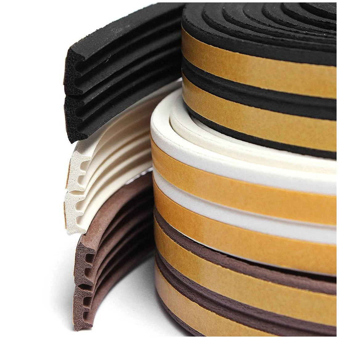 E Type Window Seal Door Seal Rubber Seal Gasket Strip Sealing Tape 5M Black