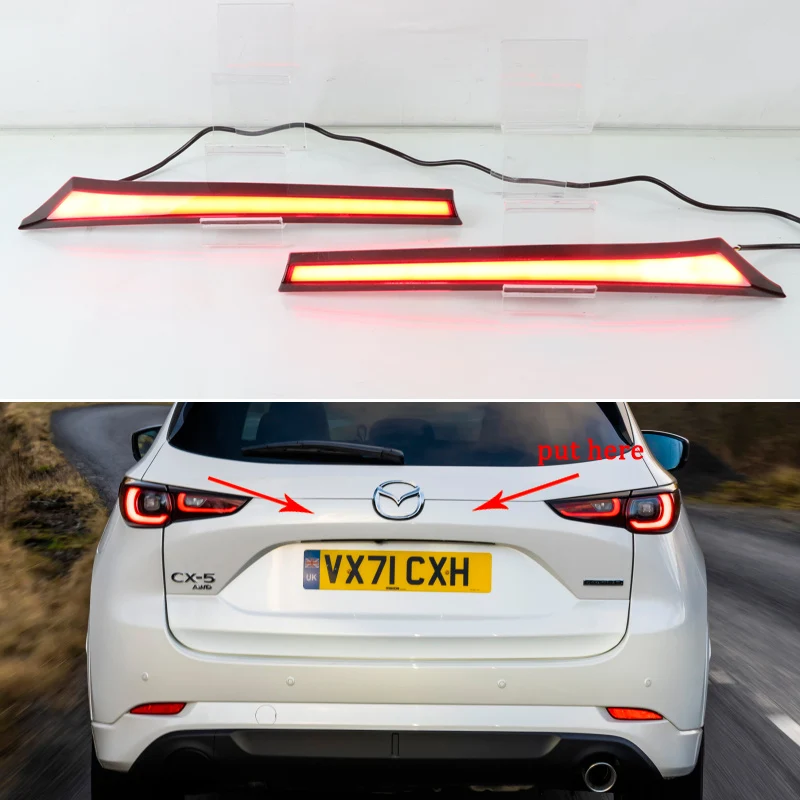 Rear Bumper Trunk Tail Light For Mazda CX-5 CX5 2022 2023 Car LED Rear Fog Lamp Brake Light Dynamic Turn Signal Reflector