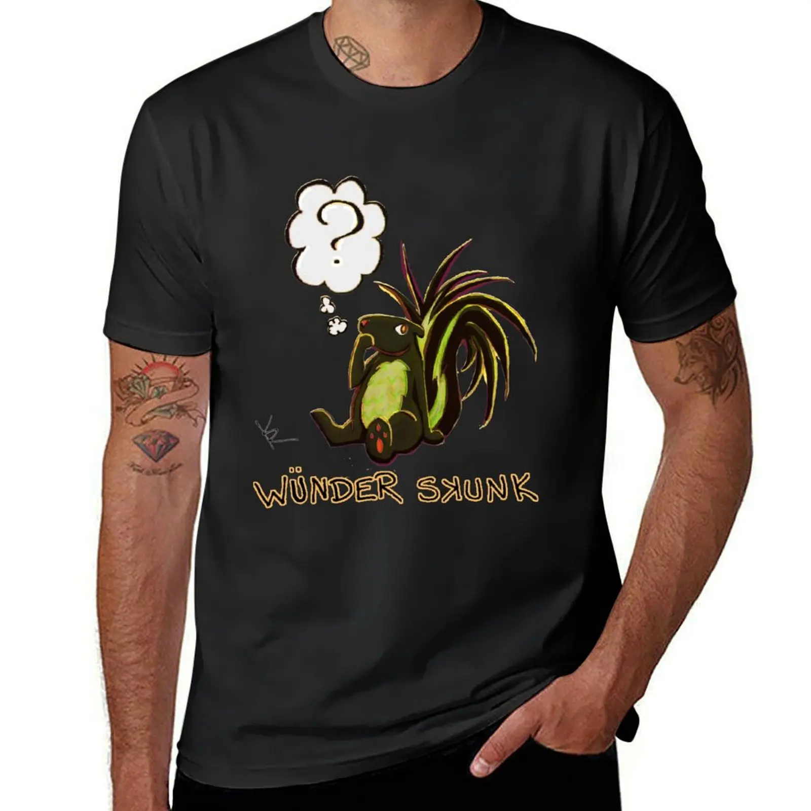 wunder skunk T-Shirt boys animal print quick-drying Aesthetic clothing Men's t-shirt