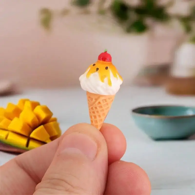 Lot de 6 cônes miniatures irrésistibles pour confiture et crème glacée de cuisine ; Idéal pour les maisons de poupées, le micro paysage, le jouet de jeu de rôle pour enfants