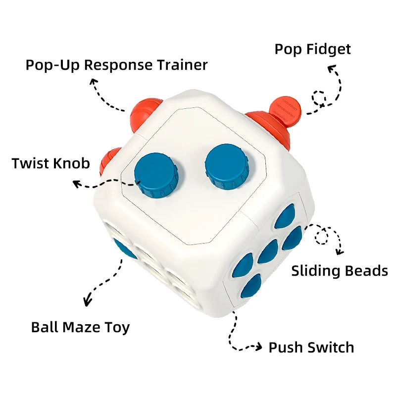 ストレス解消、自閉症、不安緩和のための無地のストレス解消ダイス、大人と子供のための指先遊びストレス解消おもちゃ