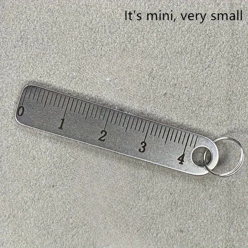 Keyring Pendant: Compact Stainless Steel Ruler With Accurate Measurements, 4 Cm – A Handy Little Measuring Tool