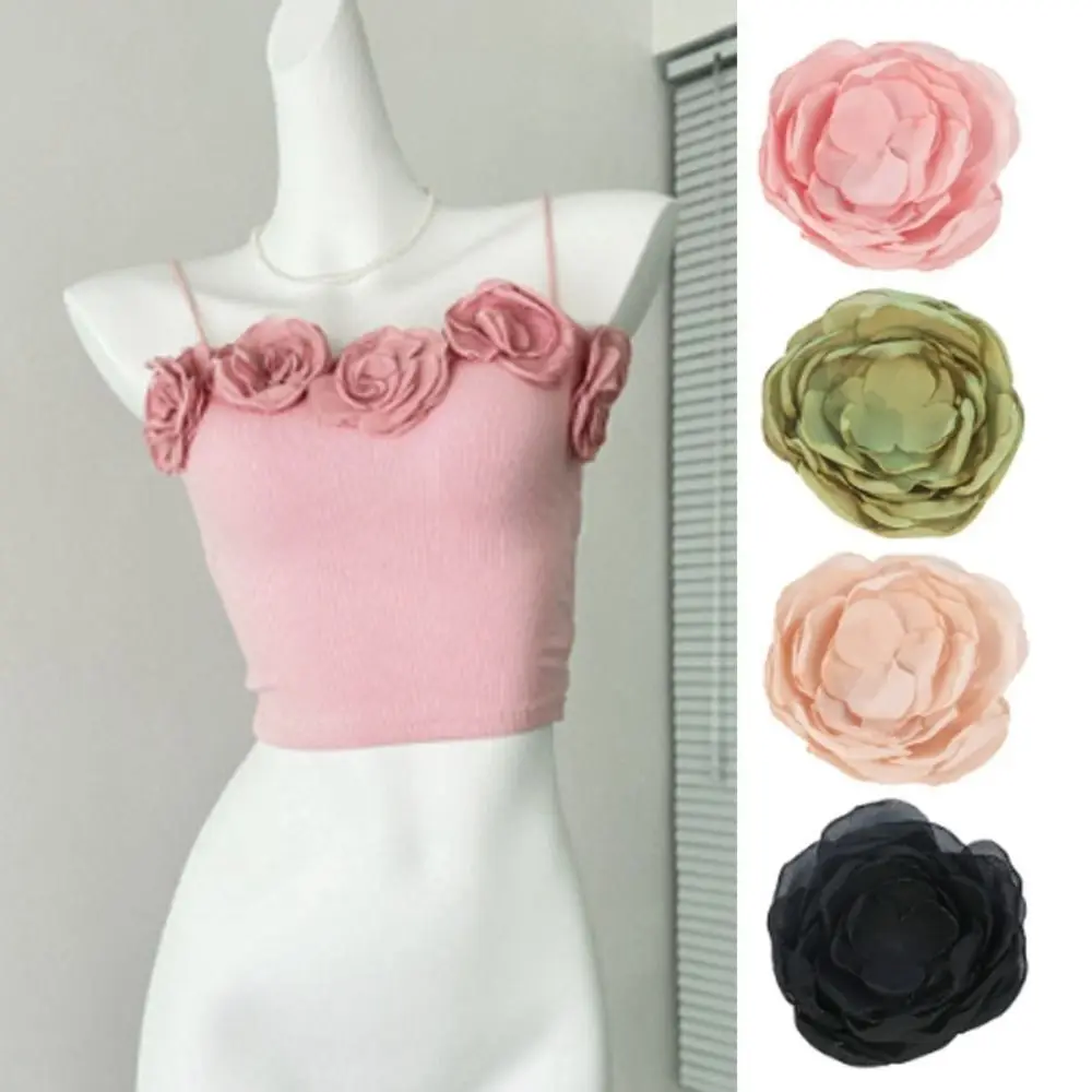 

5PCS Polyester Rose Cloth Patch Retro Multipurpose 3D Cloth Applique Handmade DIY Apparel Headwear Accessories