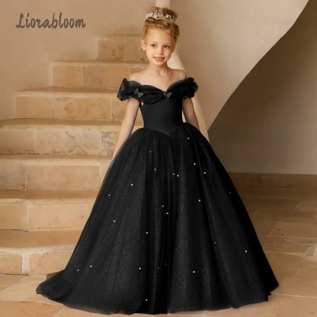 

Elegant Off-the-Shoulder Gown Floor-Length Dress Customized Flower Girl Dress Wedding Party Attire свадебное платье