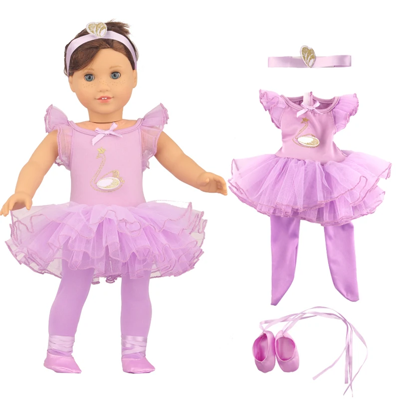 18 inch American Doll Clothes Ballet Suit, Sportswear, Space Suit,Slip Dress Flower Skirt For 43cm Baby New Born,Life Girl Doll
