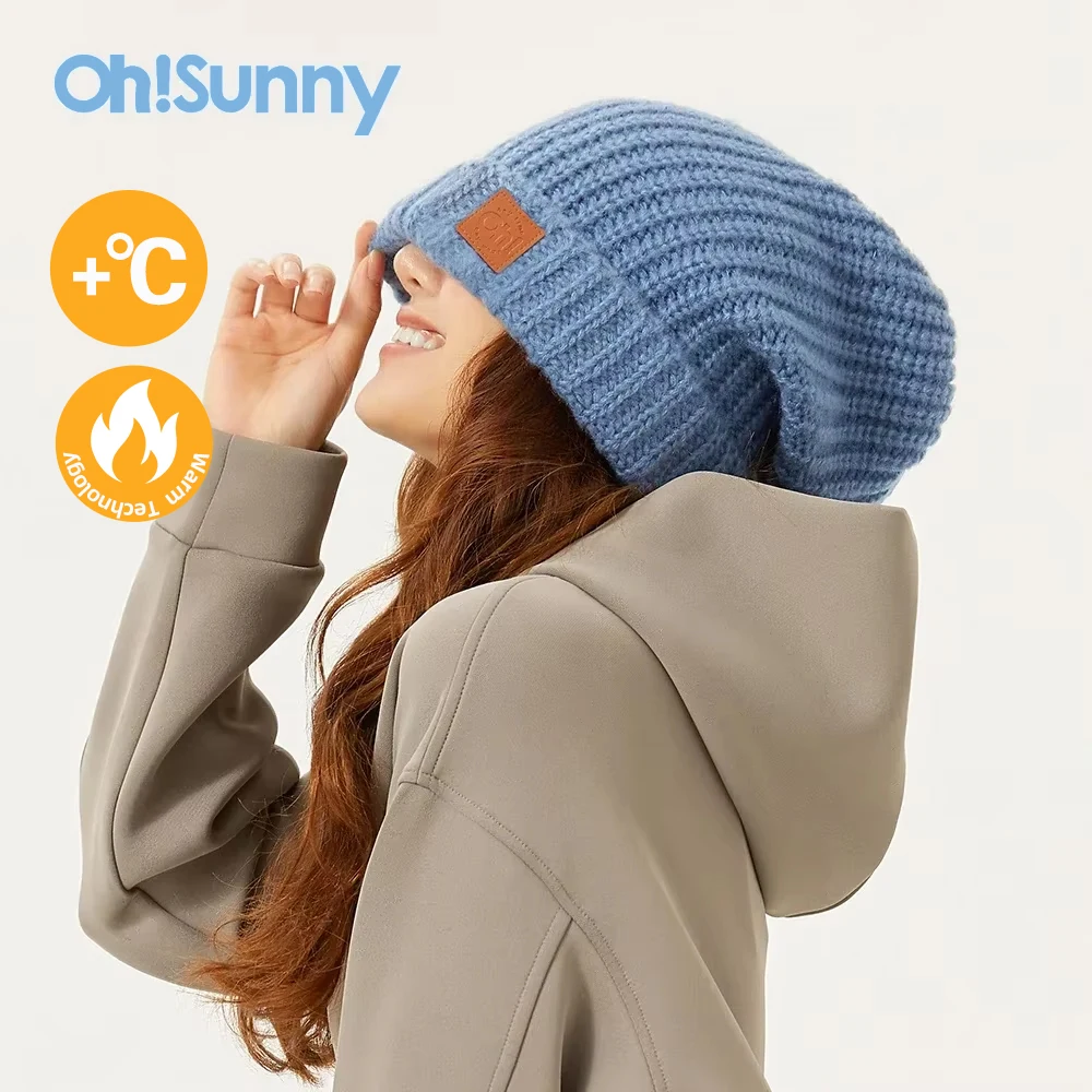 

OhSunny Winter Bonnets for Unisex Fashion Women Knitted Hat Cover Head Beanies Autumn Skullies Warm Cashmere Bucket Cap