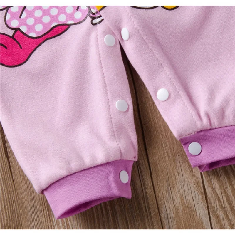 Spring Autumn Newborn Baby Rompers Boys Girl Cartoon Mickey Minnie Donald Pooh Roupa Bebe Infant Long Sleeve Jumpsuits Tops 0-2Y