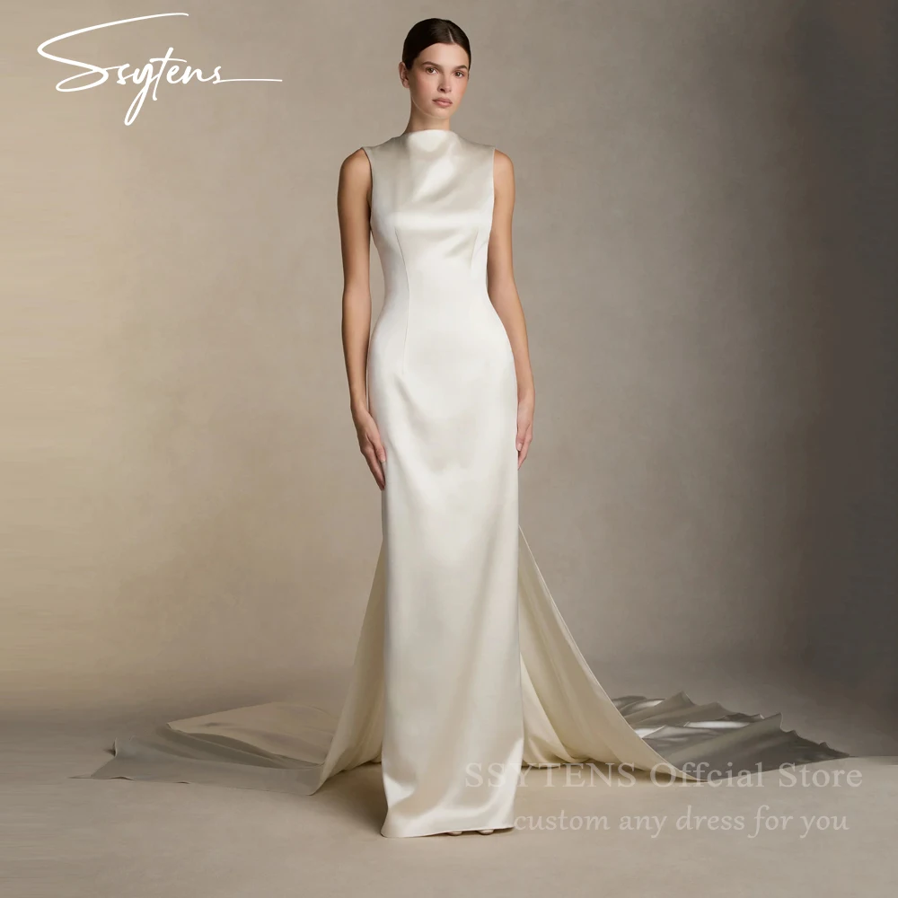 

SSYTENS Customized Simple Mermaid Wedding Dress Sexy Backless Bridal Sleeveless Gown Elegant Floor-Length Vestidos De Novia 2026