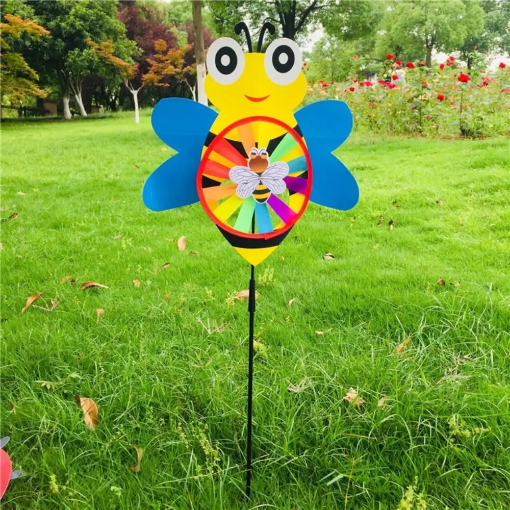 Wielostylowe Szklane Wiatraczki z Motywem Motyla, Kolorowe Kreskówkowe Żuk, Żółta Kaczka, Kolorowe Wiatraczki z PVC, Średnica 45 cm