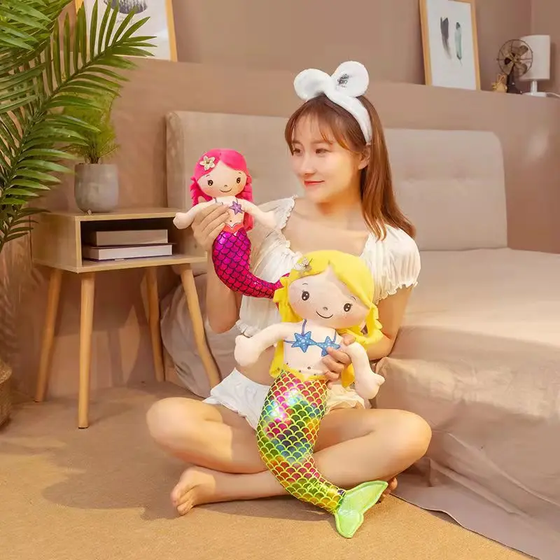 1PC 30cm Cartoon Mermaid Plush Doll Toy Mini Pillow Plush Toys Girl Princess Portable Cute Doll For Children's Birthday Gifts