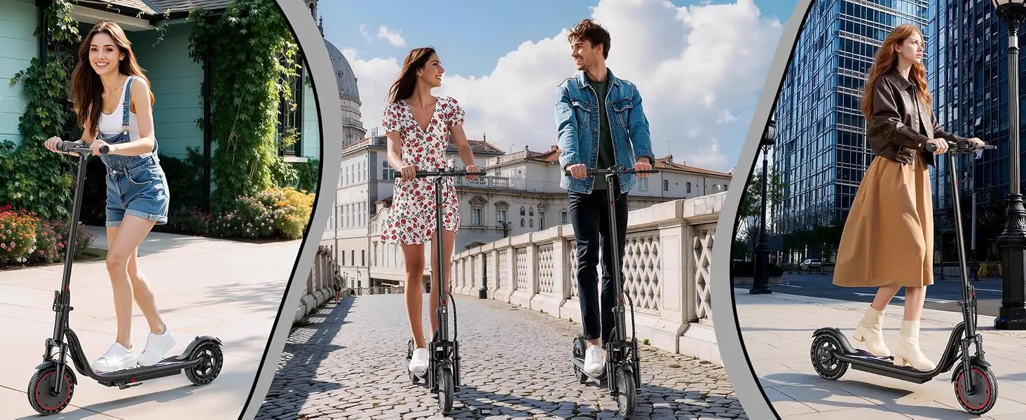 Electric Scooters for Adults Teens, 350W Motor, 8.5'' Solid Tires, 37V 7.8AH Battery,21Miles Max Range, Front Suspension,APP Control for Commuting